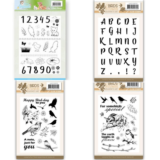 John Next Door - Jeanines Art - Birds & Flowers & Young Animals - 4 stamp sets - Half Price Offer