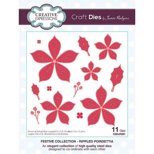 Creative Expressions - Rippled Poinsettia Craft Die By Jamie Rodgers