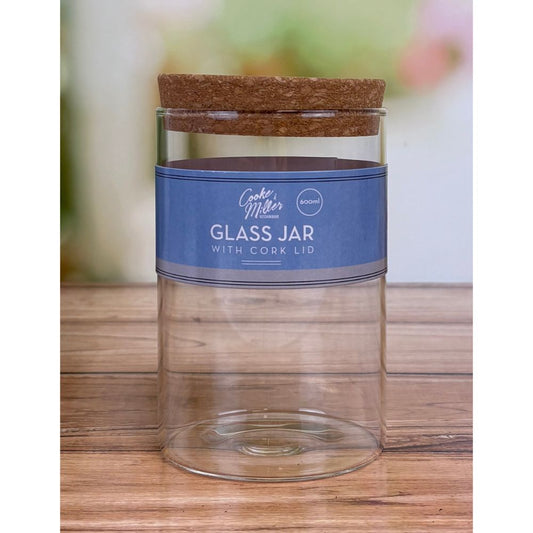Cooke & Miller Glass Jar with Cork Lid (600ml)