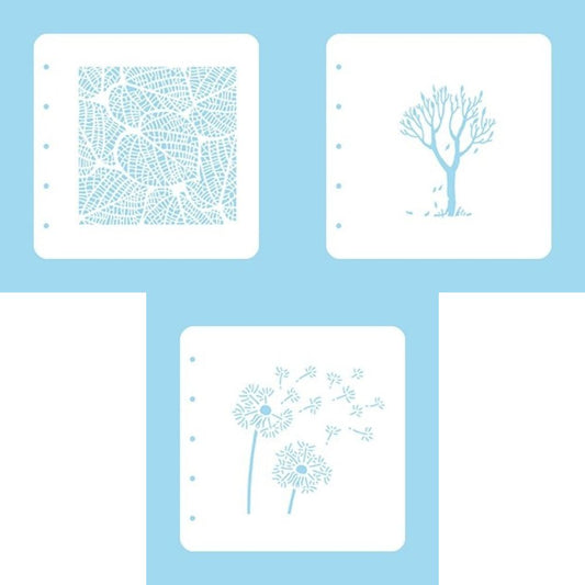 John Next Door - Nellie Snellen Mixed Stencil Pack - Dandelion, Leaves & Tree