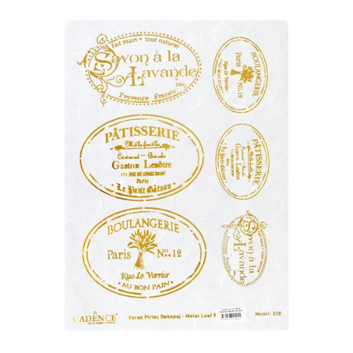 Cadence Gold Metal Leaf A3 Rice Paper - Parisian Plaques