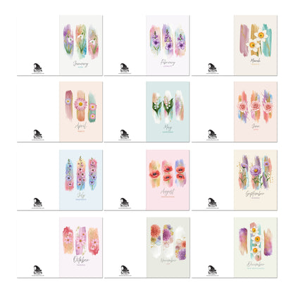 The Crafty Witches - Birth Flowers Ready Made Cards Digital Collection