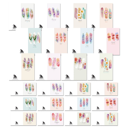 The Crafty Witches - Birth Flowers Ready Made Cards Digital Collection