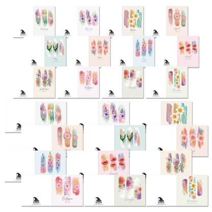 The Crafty Witches - Birth Flowers Ready Made Cards Digital Collection