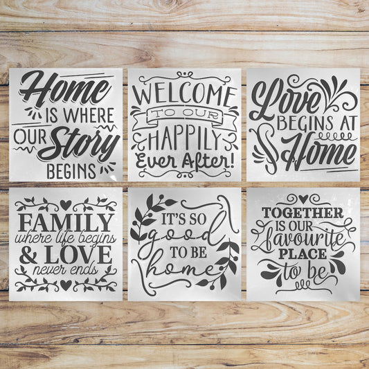 Craft Master Affirmation Sentiment Stencil Bundle