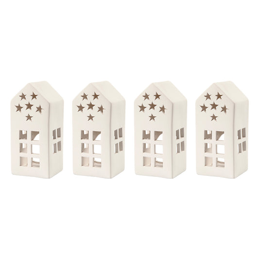 Creativ House Tea Light Candle Holder White Quad Pack