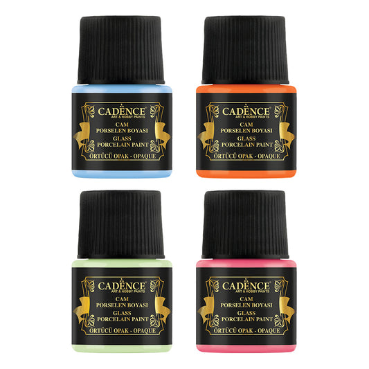 Cadence Glass & Ceramic Opaque Paint Set - Pastels (4pcs)