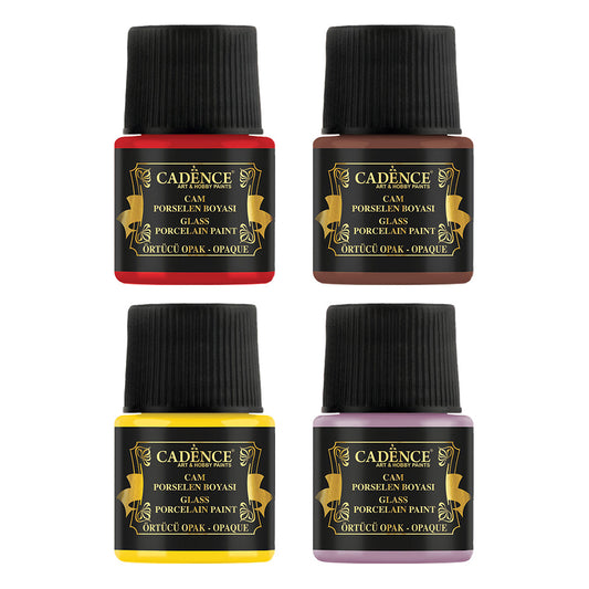 Cadence Glass & Ceramic Opaque Paint Set - Blooms (4pcs)