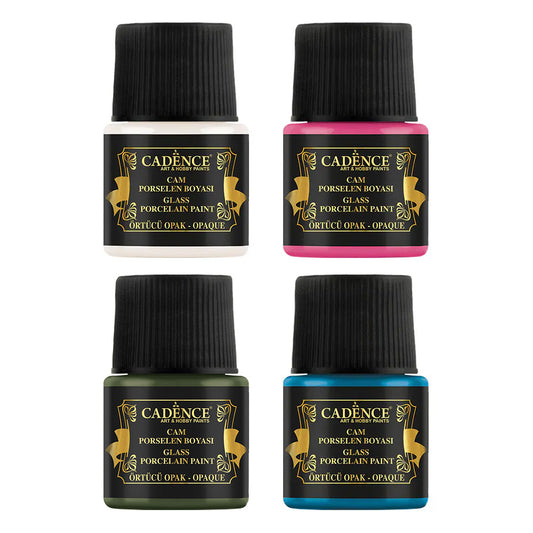 Cadence Glass & Ceramic Opaque Paint Set - Vibrant (4pcs)