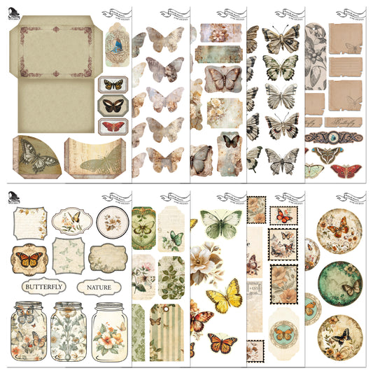 The Crafty Witches - Butterfly Bounty Junk Journal Download Kit
