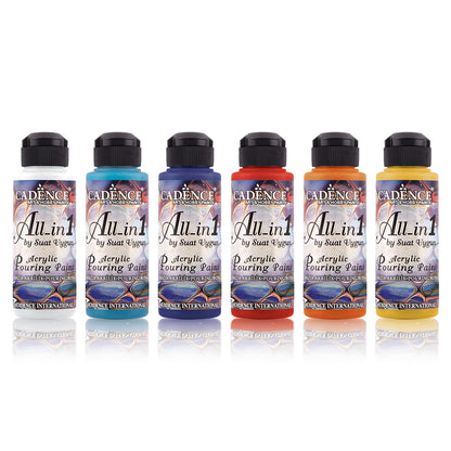 Cadence All In 1 Acrylic Pouring Paint Set (6 x 120ml)