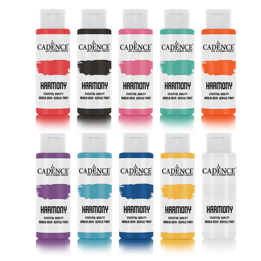 Cadence Harmony Acrylic Paint Set - Brights (10 x 59ml)