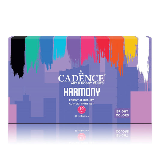 Cadence Harmony Acrylic Paint Set - Brights (10 x 59ml)