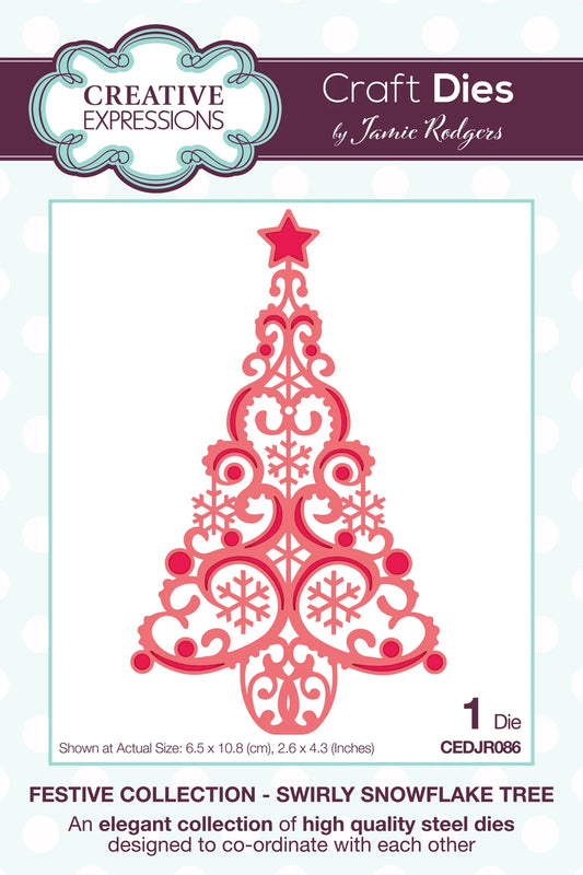 Creative Expressions - Swirly Snowflake Tree Die - Festive Collection By Jamie Rodgers