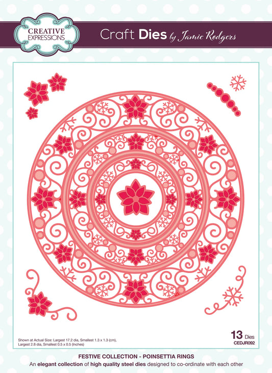 Creative Expressions - Poinsettia Rings Die Set - Festive Collection By Jamie Rodgers