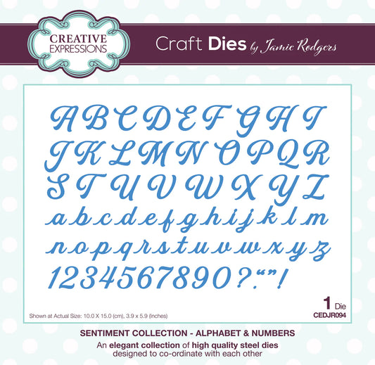 Creative Expressions - Alphabet & Numbers Die Set - Sentiment Collection By Jamie Rodgers