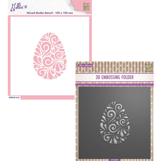 Crafts Too - John Next Door - Nellie Snellen - Doodle Egg 3D Embossing Folder & Stencil