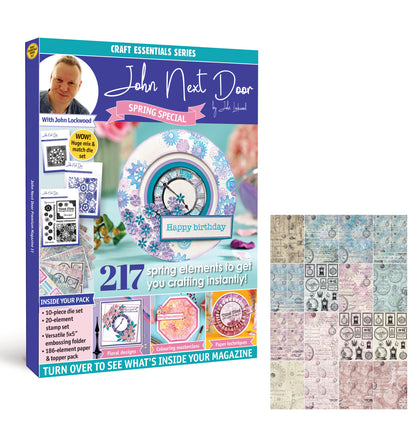 John Next Door - Box Kit 11 Time Flies & Exclusive Paper Download & 2  Pks Vintage Embelishments
