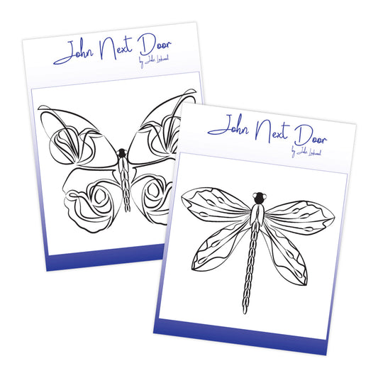 John Next Door - Butterfly & Dragonfly Stamp