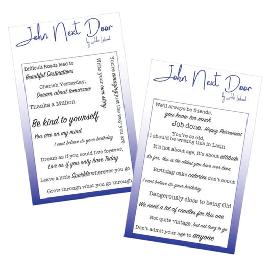 John Next Door - Inspiring & Amusing Sentiments A6 Clear Stamp Sets