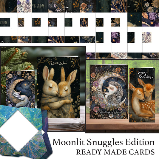 The Crafty Witches - Moonlit Snuggles Ready Made Cards Download Collection