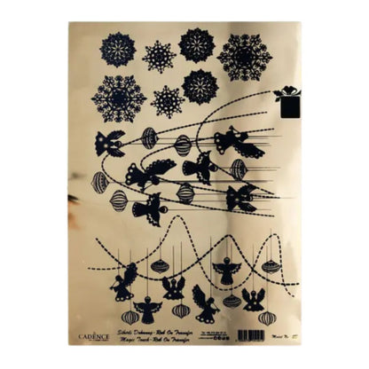 Cadence Gold & Silver Foil Rub On A3 Transfer Sheet - Frosted Finishes