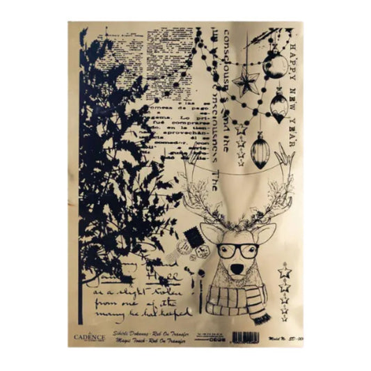 Cadence Gold & Silver Foil Rub On A3 Transfer Sheet - Winter Favourites