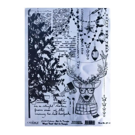 Cadence Gold & Silver Foil Rub On A3 Transfer Sheet - Winter Favourites