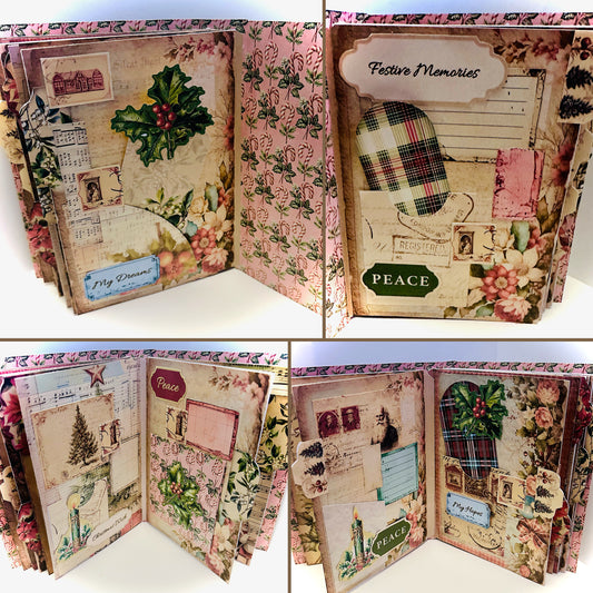 The Crafty Witches - Christmas Memories Junk Journal Digital Kit - 74 Printable Sheets