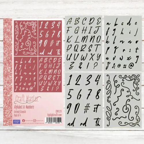 Craft Master 6x4 Stencil Pack -  Alphabets & Numbers