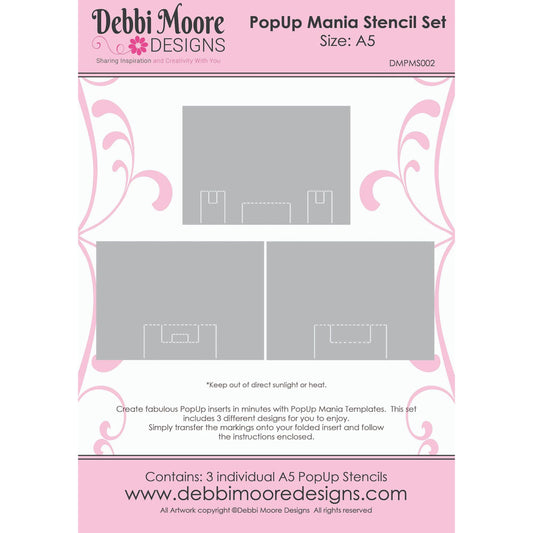 Debbi Moore Designs - A5 Pop Up Stencil Set