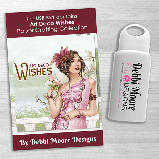 Debbi Moore Designs - Art Deco Wishes USB Key