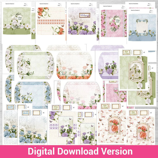 Debbi Moore Designs - Chateau Rose Bags and Boxes Cardmaking Digital Download