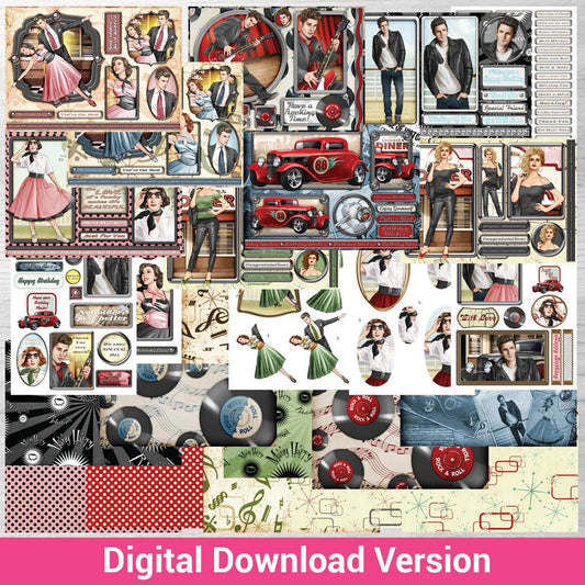 Debbi Moore Designs - Rock and Roll 1 Cardmaking Digital Download