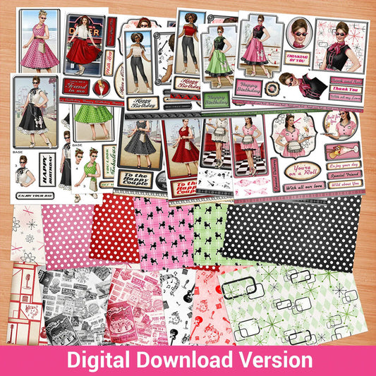 Debbi Moore Designs - Rock and Roll 2 Cardmaking Digital Download