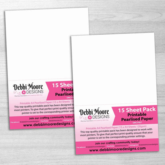 Debbi Moore Designs - Printable Pearlised Paper 120gsm (30 A4 sheets)