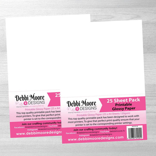 Debbi Moore Designs - Printable Majestic Gloss Paper 150gsm (50 A4 sheets)