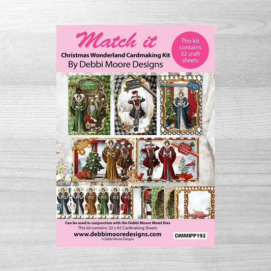 Debbi Moore Designs - Match It Christmas in Wonderland Madhatter & Queen Cardmaking Kit