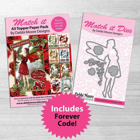 Debbi Moore Designs - Christmas Fairies Match It Die Set and Cardmaking with Forever Code
