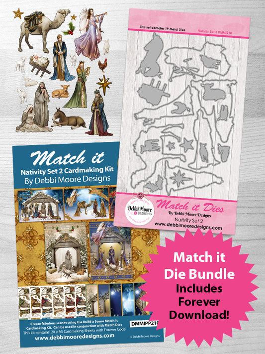 Debbi Moore Designs - Match It Build A Scene Nativity Set 2 Multibuy Die Set and Cardmaking kit with Forever Code