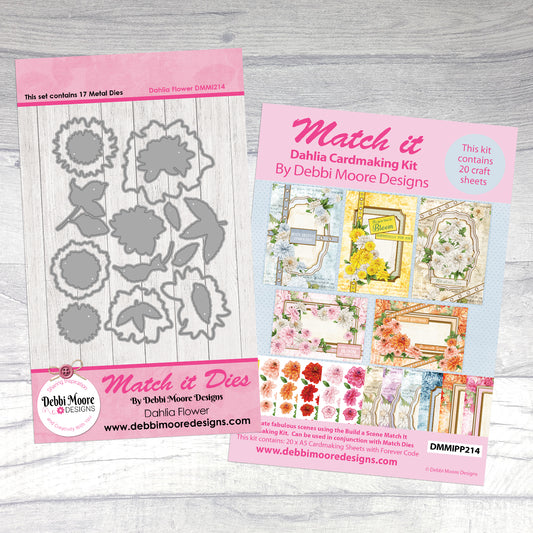 Debbi Moore Designs - Match It Dahlia Dreams Multibuy Die Set and Cardmaking kit with Forever Code