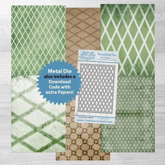 Debbi Moore Designs - Chateau Chomet Background die Set with Forever Code - Belle Treillage Die
