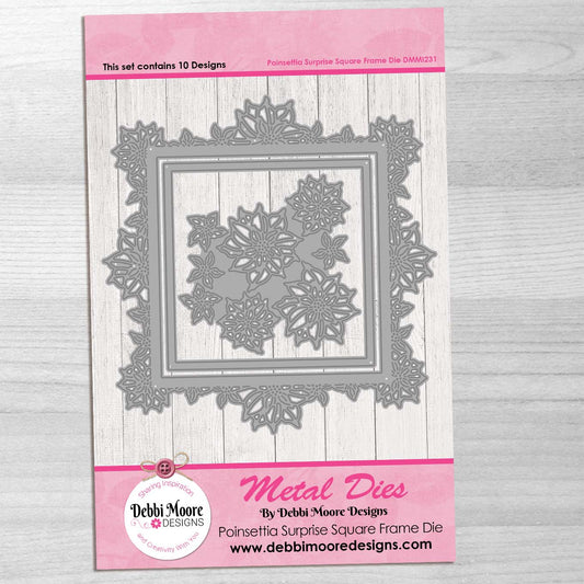 Debbi Moore Designs - Poinsettia Square Metal Die Set