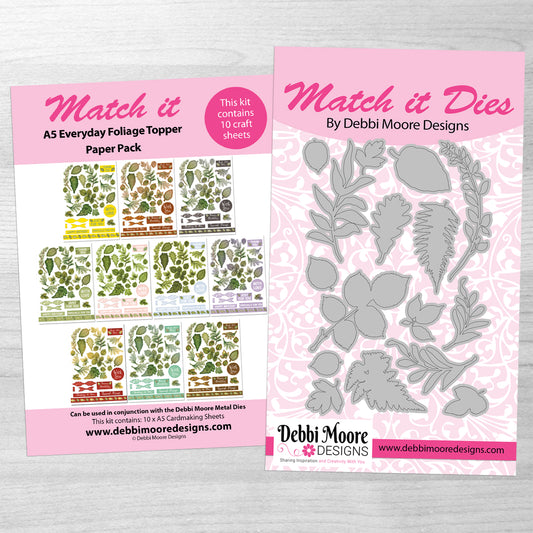 Debbi Moore Designs - Match it - Everyday Foliage Die, Papers, Forever Code Set