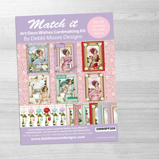 Debbi Moore Designs - Match It Art Deco Wishes Cardmaking Kit with Forever Code