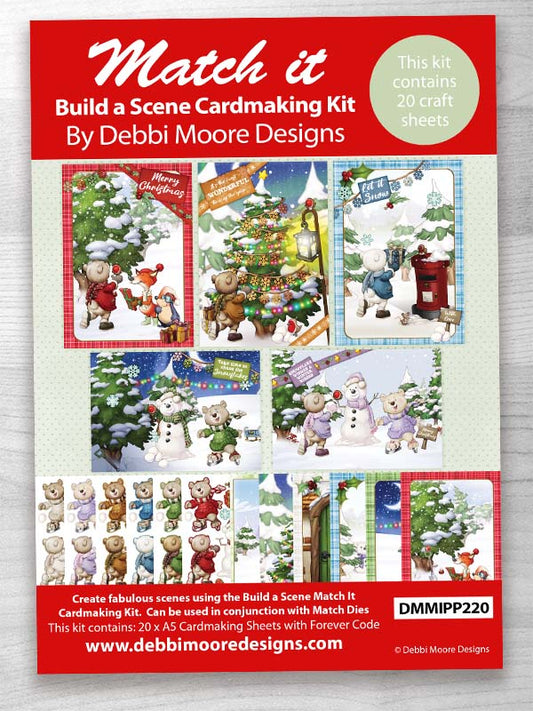 Debbi Moore Designs - Match It Build A Scene Christmas Bears Cardmaking Kit with Forever Code