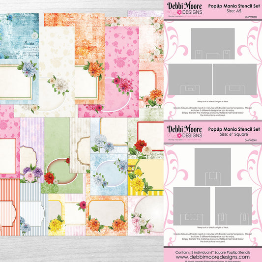 Debbi Moore Designs - Pop Up Mania Stencil and Insert Multibuy
