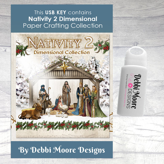 Debbi Moore Designs - Dimensional Nativity 2 USB Key with over 1500 printable elements