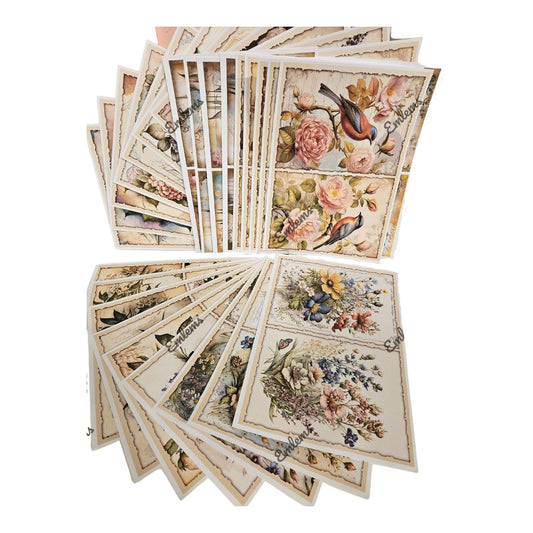 Emlems - Vintage Floral Papers Download 30x A4
