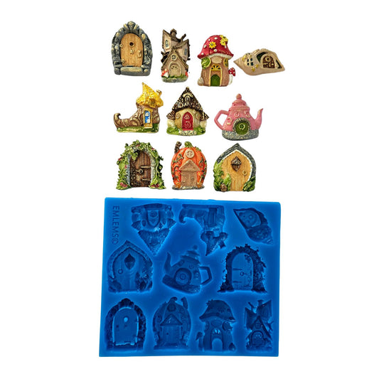 Emlems - Multi Fairy Houses Silicone Mould